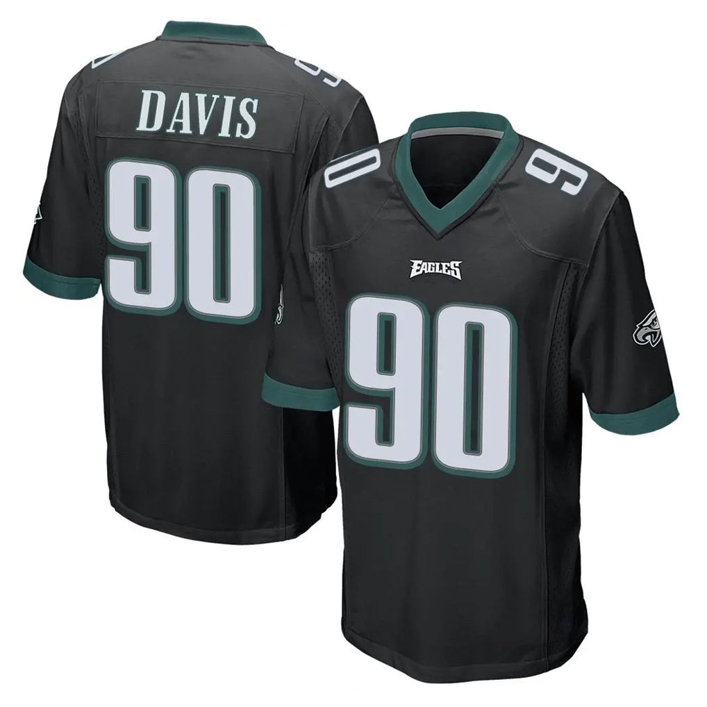 Perkns P.Eagles #90 Jordan Davis Player Black Home Game Stitched Jerseys