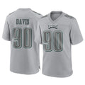 Perkns P.Eagles #90 Jordan Davis Player Gray Atmosphere Fashion Home Game Stitched Jerseys