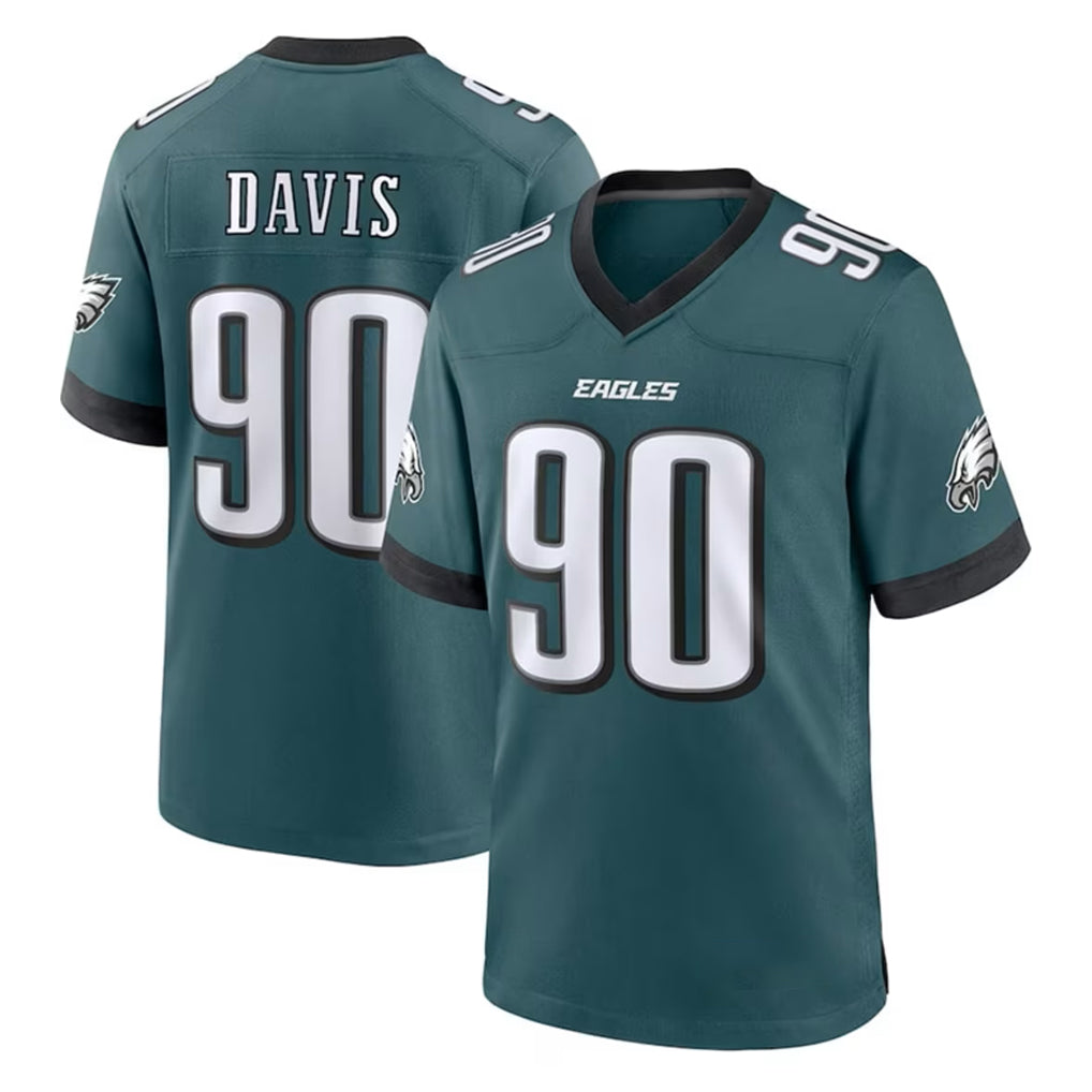 Perkns P.Eagles #90 Jordan Davis Player Green Home Game Stitched Jerseys