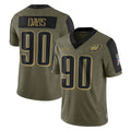 Perkns P.Eagles #90 Jordan Davis Player Olive Salute To Service Limited Game Stitched Jerseys