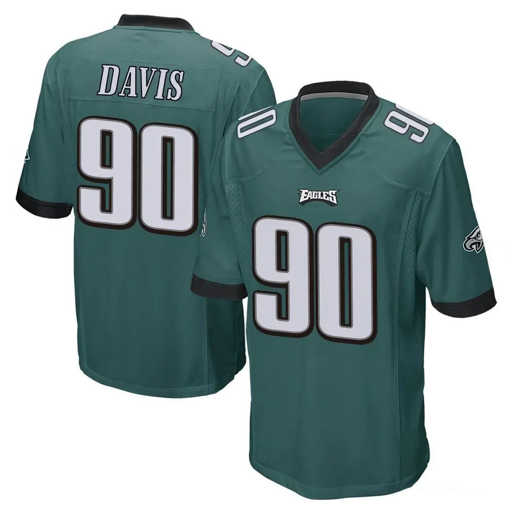 Perkns P.Eagles #90 Jordan Davis Player Team Color Green Home Game Stitched Jerseys
