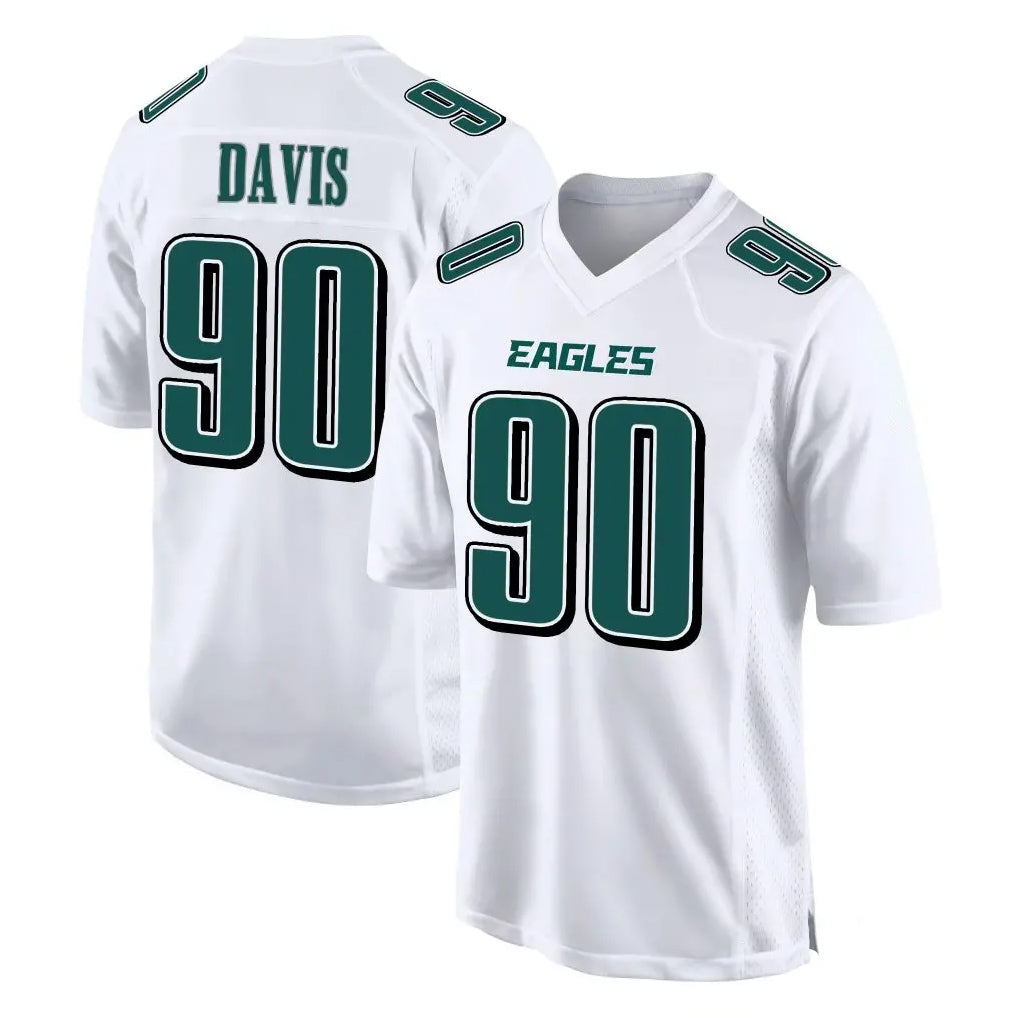 Perkns P.Eagles #90 Jordan Davis Player White Tundra Fashion Home Game Stitched Jerseys