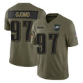 Perkns P.Eagles #97 Moro Ojomo Player Olive 2025 Salute To Service Limited Stitched Jerseys