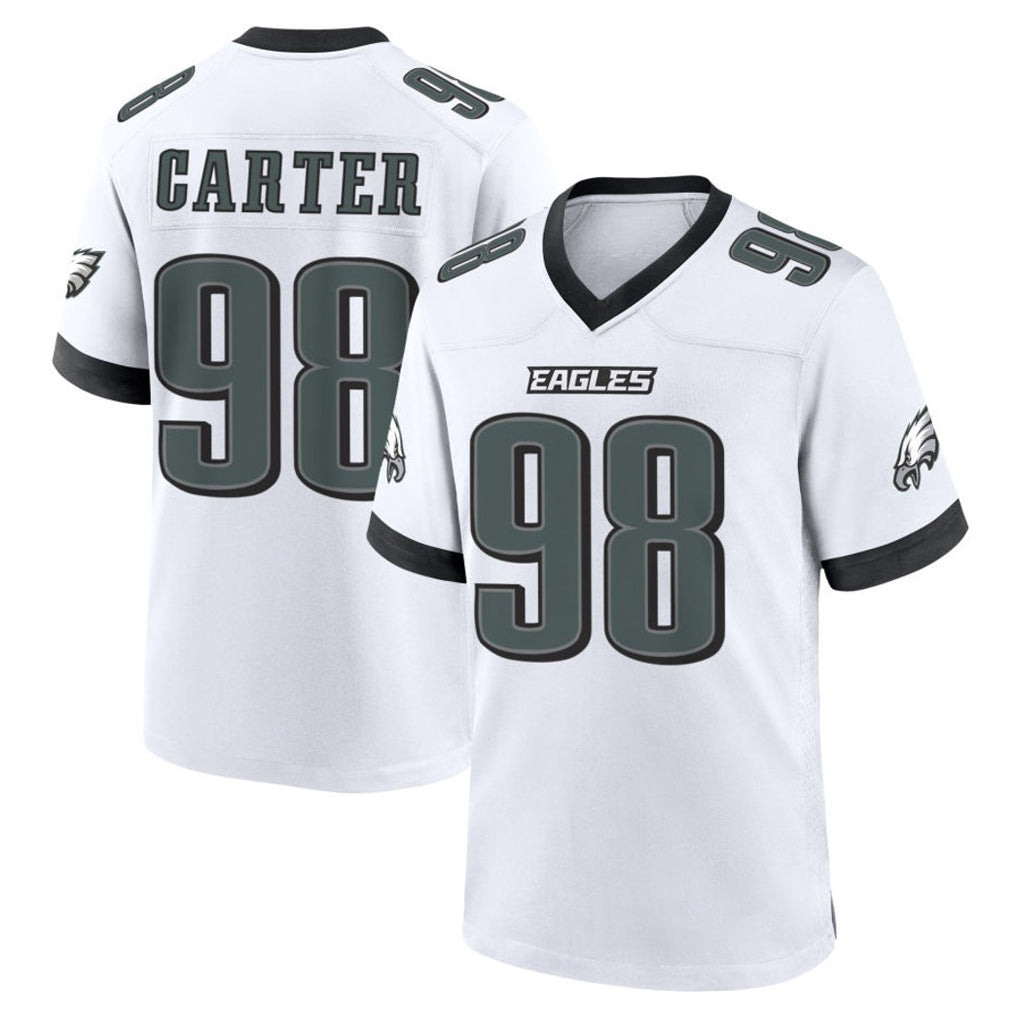 Perkns P.Eagles #98 Jalen Carter Player White Game Home Stitched Jerseys