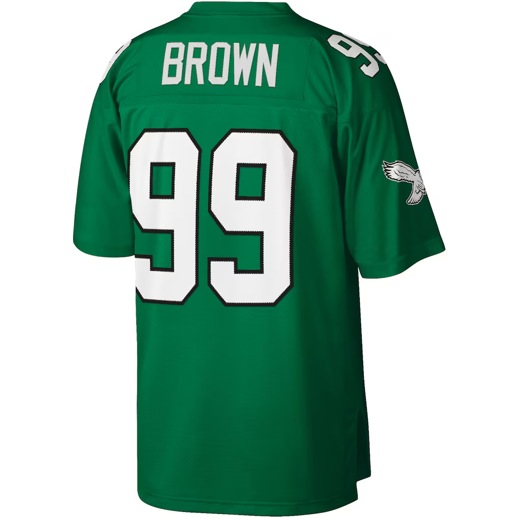 Perkns P.Eagles #99 Jerome Brown Mitchell & Ness Kelly Green Legacy Replica Jersey