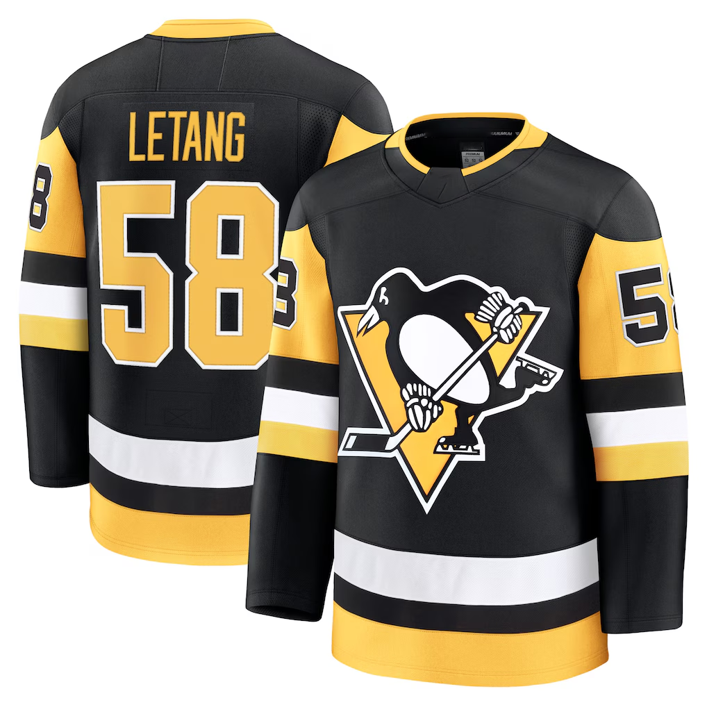 Perkns P.Penguins #58 Kris Letang Black Home Premium Jerseys