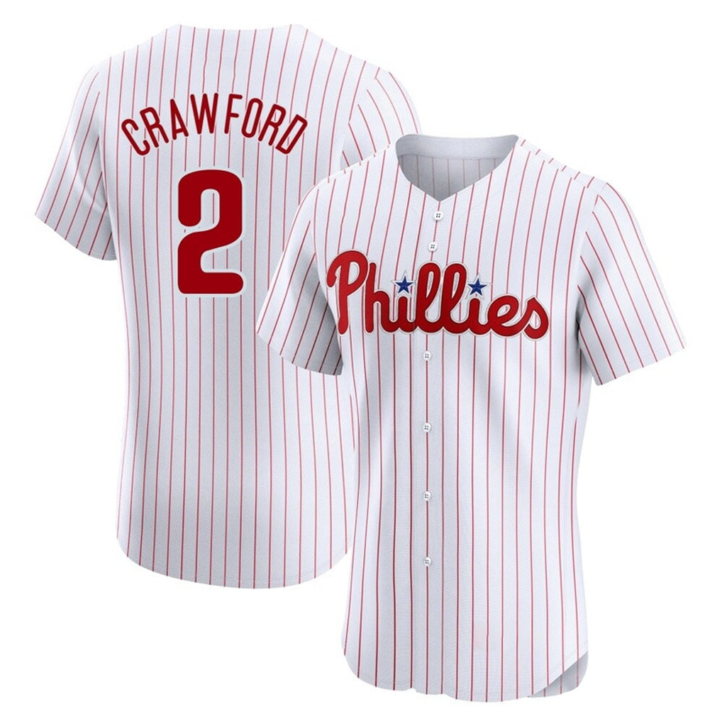 Perkns P.Phillies #2 Justin Crawford Player White Home Limited Elite Stitched Jerseys