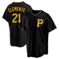 Perkns P.Pirates #21 Roberto Clemente Player Black Alternate 2025 Home Game Stitched Jerseys