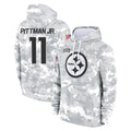 Perkns P.Steelers #11 Michael Pittman Jr. Player Arctic Camo Limited Salute to Service Pullover Hoodies Game Stitched Jerseys
