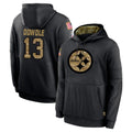 Perkns P.Steelers #13 Rico Dowdle Player Black Salute to Service Hoodies Limited Game Stitched Jerseys