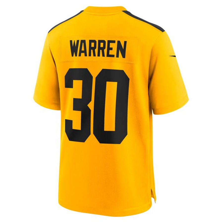 Perkns P.Steelers #30 Jaylen Warren Player Gold Alternate Game Stitched Jerseys