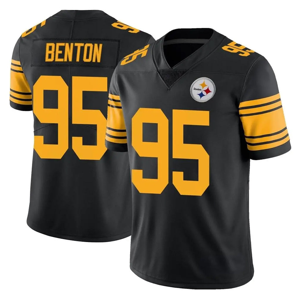 Perkns P.Steelers #95 Keeanu Benton Player Black Limited Color Rush Home Game Stitched Jerseys