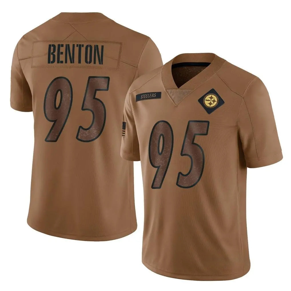 Perkns P.Steelers #95 Keeanu Benton Player Brown Limited Salute To Service Home Game Stitched Jerseys