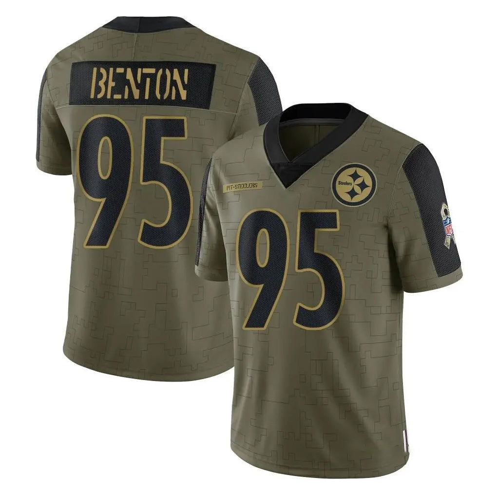 Perkns P.Steelers #95 Keeanu Benton Player Olive Salute To Service Limited Game Stitched Jerseys