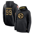Perkns P.Steelers #99 Derrick Harmon Player Black Salute to Service Hoodies Limited Game Stitched Jerseys