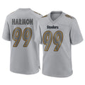Perkns P.Steelers #99 Derrick Harmon Player Gray Atmosphere Fashion Home Game Stitched Jerseys