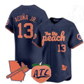 Perkns A.Braves #13 Ronald Acuna Jr. NavyThe Big Peach Vapor Stitches Personalized Jersey