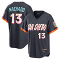 Perkns S.Diego Padres #13 Manny Machado Player Obsidian 2026 City Connect Home Game T-shirt Stitched Jerseys