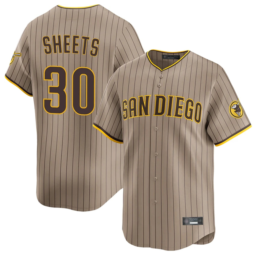 Perkns S.Diego Padres #30 Gavin Sheets Player Khaki Home Limited Stitched Jerseys