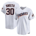 Perkns S.Diego Padres #30 Gavin Sheets Player White Cooperstown Collection Limited Home Stitched Jerseys