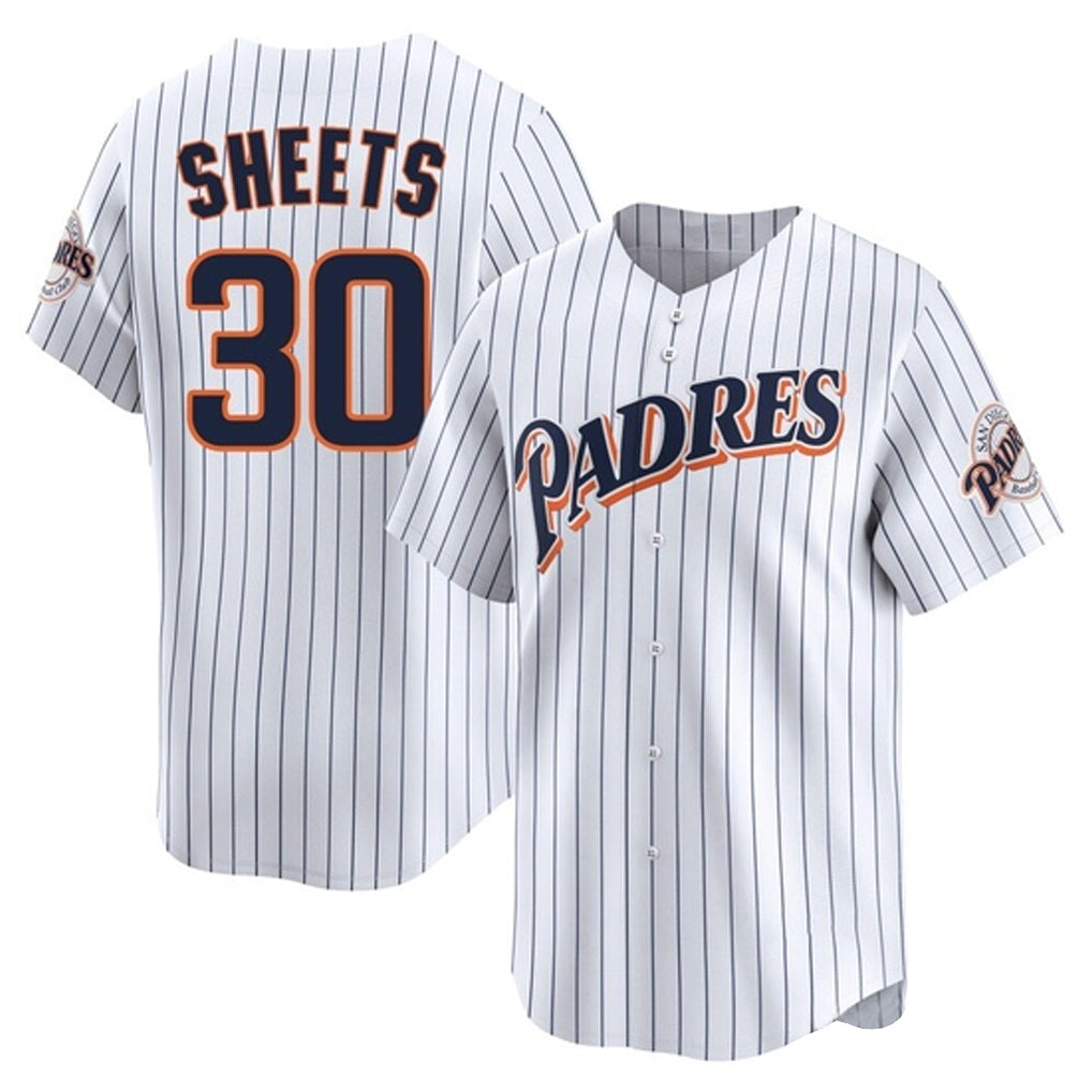 Perkns S.Diego Padres #30 Gavin Sheets Player White Cooperstown Collection Limited Home Stitched Jerseys