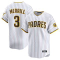 Perkns S.Diego Padres #3 Jackson Merrill Player White Home Limited Stitched Jerseys
