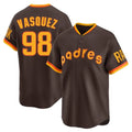 Perkns S.Diego Padres #98 Randy Vasquez Player Brown Home Cooperstown Collection Replica Game Stitched Jerseys
