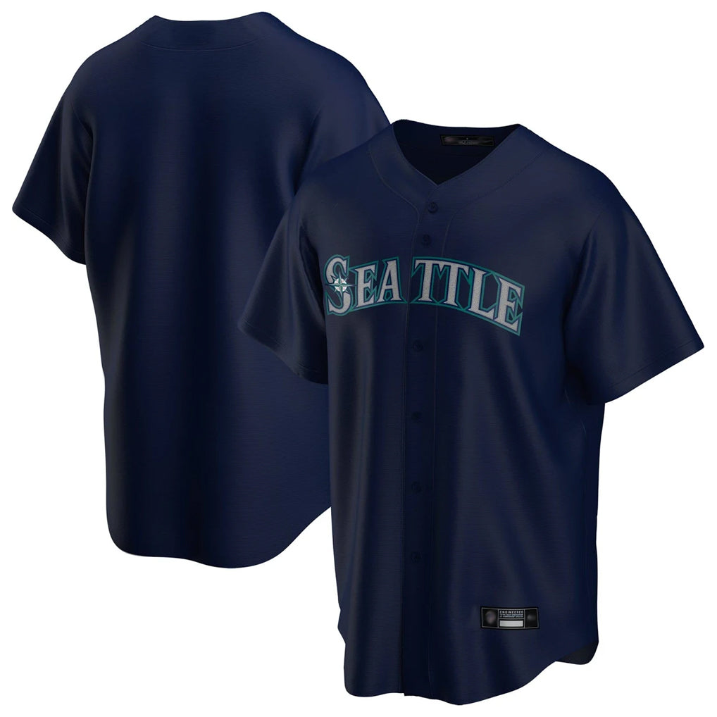 Perkns S.Mariners Blank Player Navy Home Game Stitched Jerseys