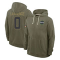 Perkns S.Seahawks #0 DeMarcus Lawrence Player Olive Salute to Service Pullover Hoodies Limited Stitched Jerseys
