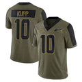 Perkns S.Seahawks #10 Cooper Kupp Player Olive Salute To Service Limited Game Stitched Jerseys