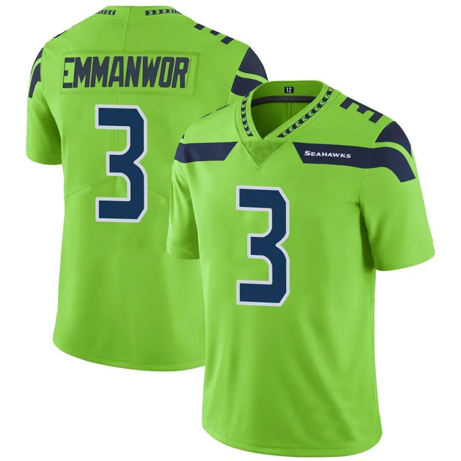 Perkns S.Seahawks #3 Nick Emmanwori Player Green Vapor Limited Football Jerseys