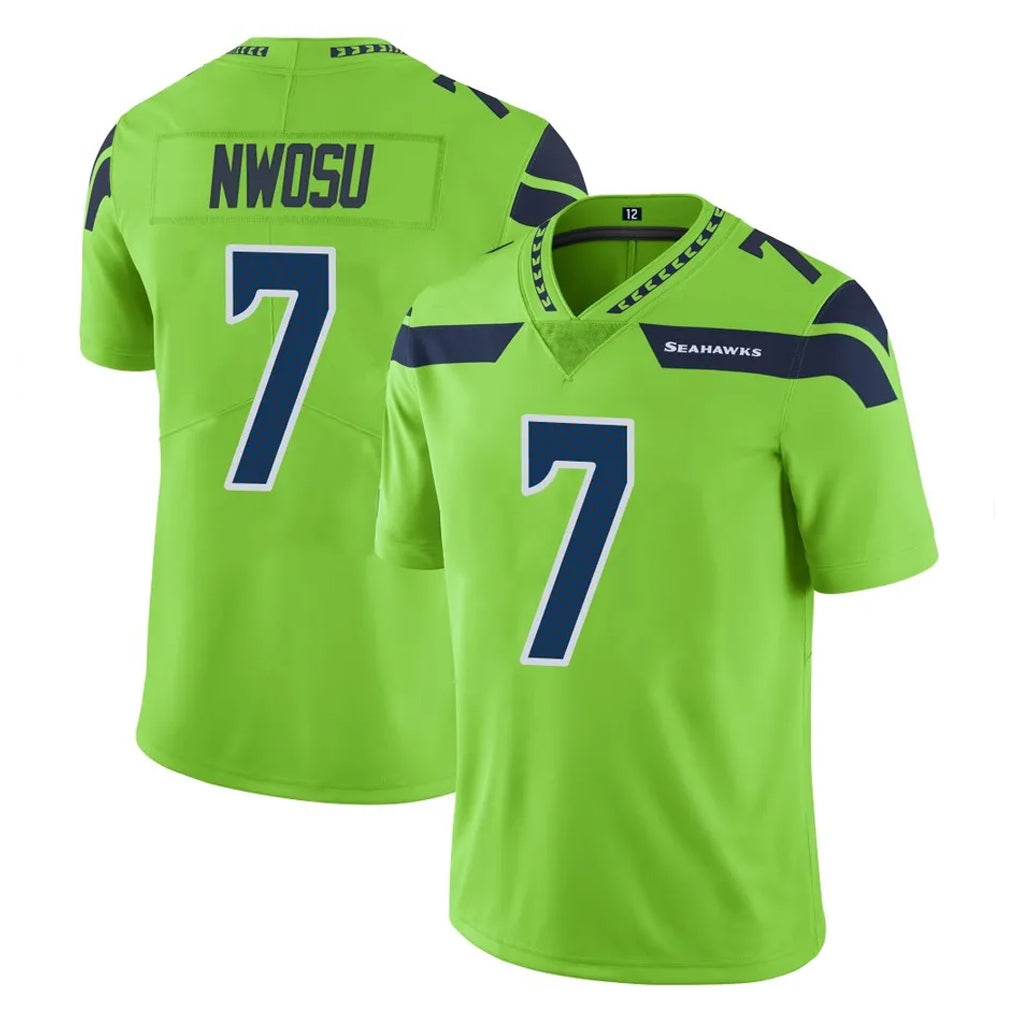 Perkns S.Seahawks #7 Uchenna Nwosu Player Green Limited Color Rush Home Game Stitched Jerseys