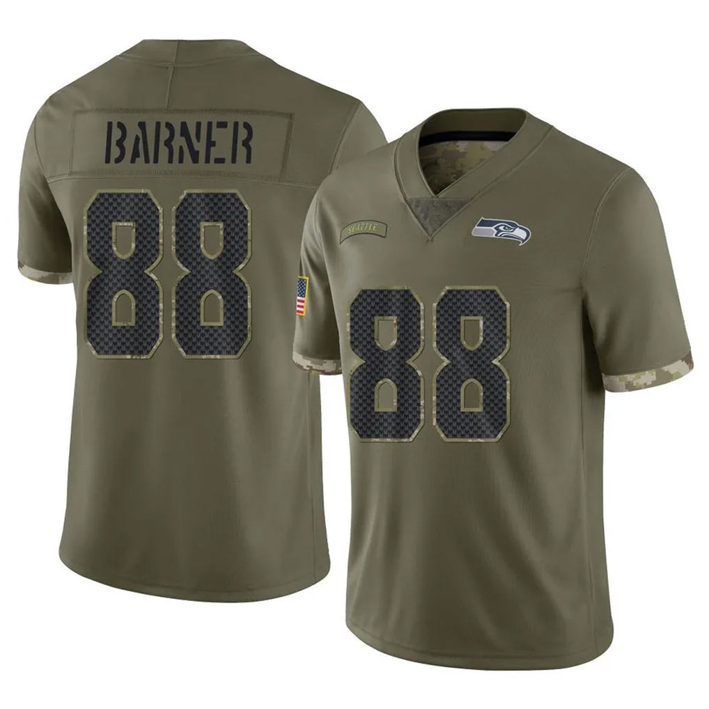 Perkns S.Seahawks #88 AJ Barner Player Olive Limited Salute To Service Home Game Stitched Jerseys