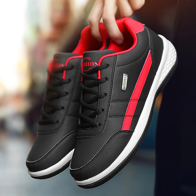New Men Shoes Casual Shoes Leather Lace-Up Casual Sports Shoes Outdoor Wear-Resistant Vulcanized Shoes High-Quality Men Shoes