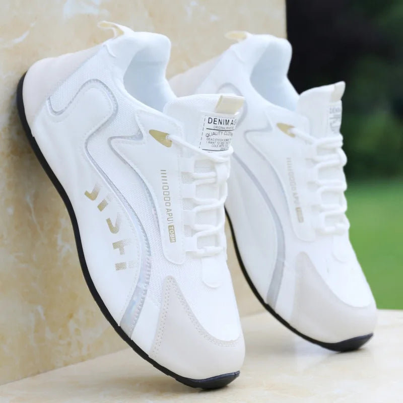 Autumn New Leather Men Shoes breathable solid color shoes Trendy anti slip shoes Waterproof travel casual sneakers Zapatos