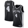 Perkns SA.Spurs #4 De'Aaron Fox Black Swingman Player Jerseys - Icon Edition