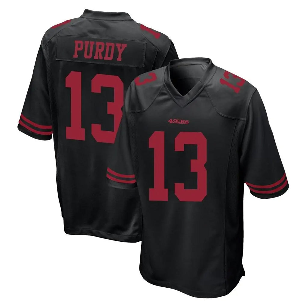 Perkns SF.49ers #13 Brock Purdy Player Black Alternate Home Game Stitched Jerseys
