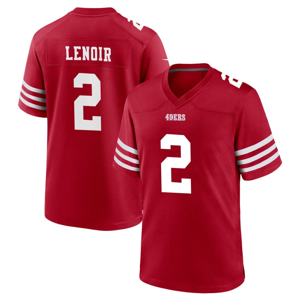 Perkns SF.49ers #2 Deommodore Lenoir Player Red Game Home Stitched Jerseys