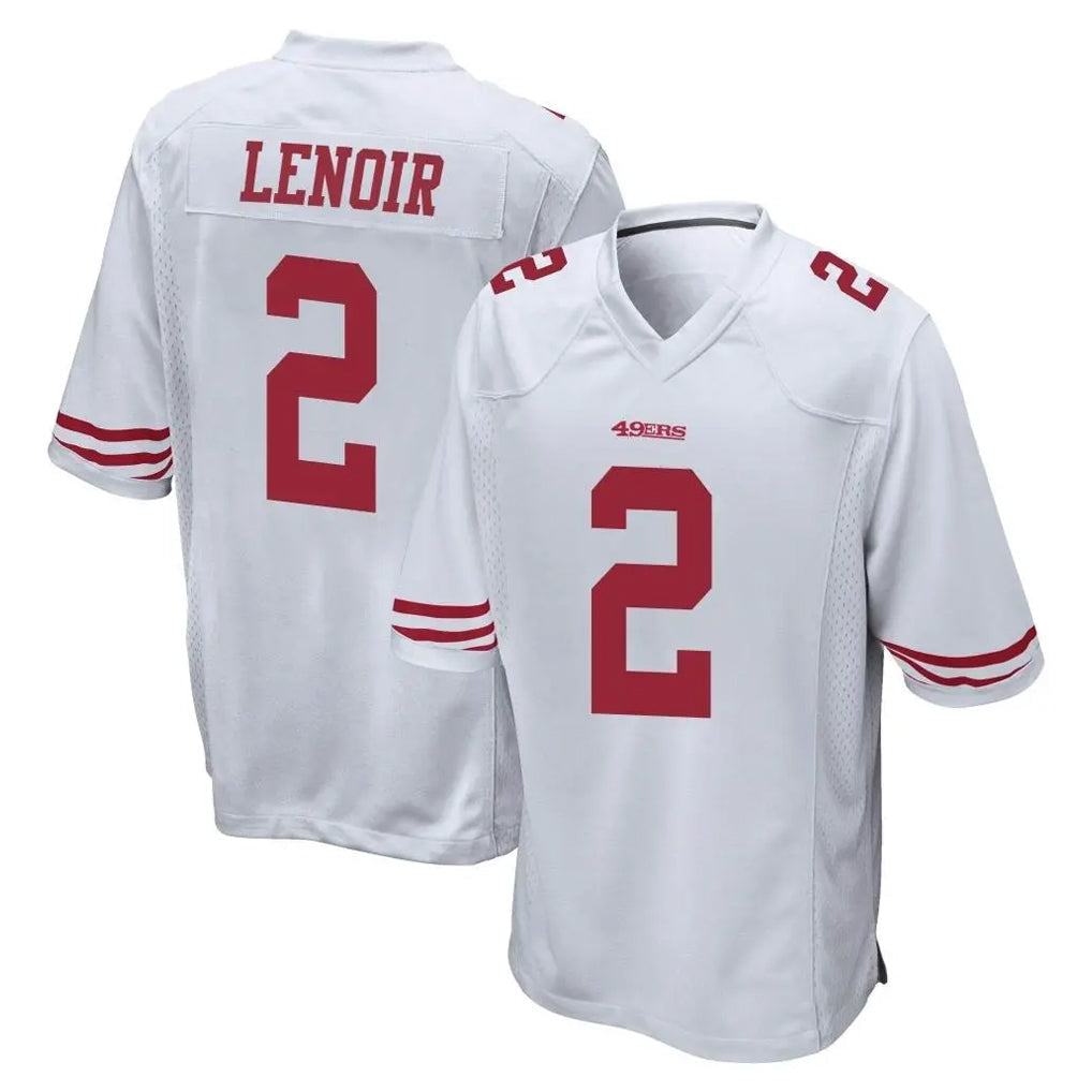 Perkns SF.49ers #2 Deommodore Lenoir Player White Home Game Stitched Jerseys