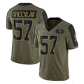 Perkns SF.49ers #57 Dre Greenlaw Player Olive Salute To Service Limited Game Stitched Jerseys