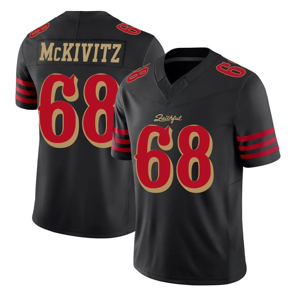 Perkns SF.49ers #68 Colton McKivitz Player Black Limited Rivalries Collection Home Game Stitched Jerseys