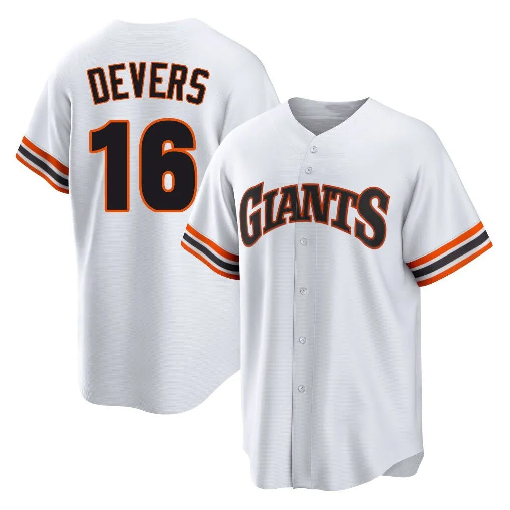 Perkns SF.Giants #16 Rafael Devers Player White Home Game Stitched Jerseys