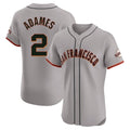 Perkns SF.Giants #2 Willy Adames Player Gray Home Limited Elite Stitched Jerseys