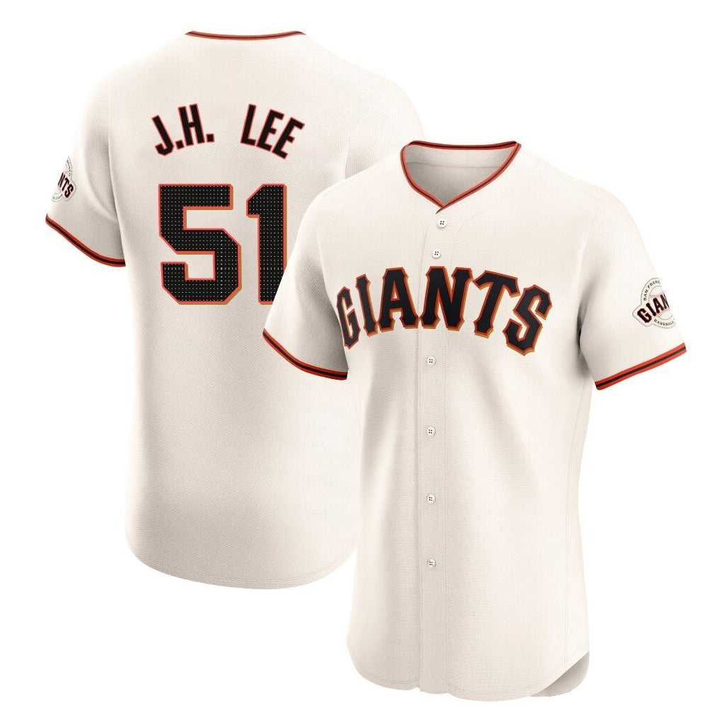 Perkns SF.Giants #51 Jung Hoo Lee Player Cream Home Limited Elite Stitched Jerseys