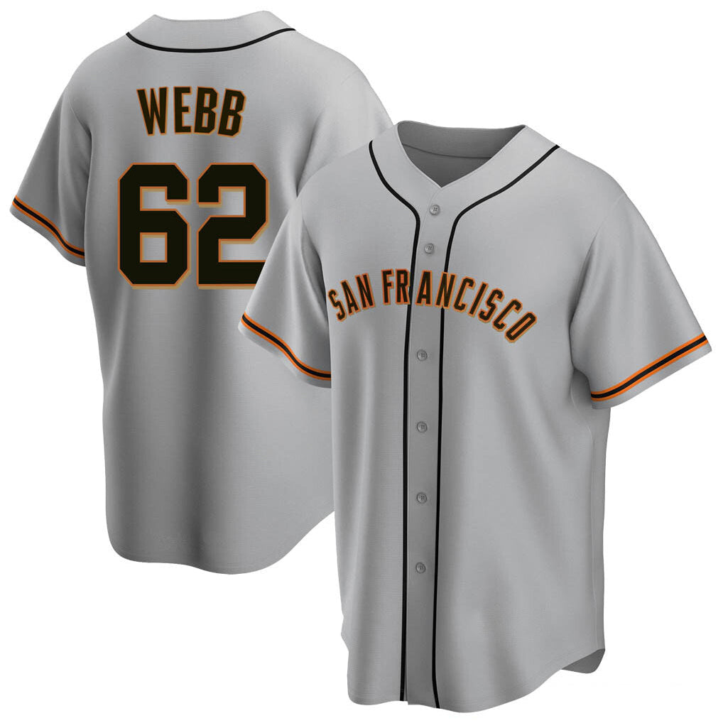 Perkns SF.Giants #62 Logan Webb Player Gray Home Game Stitched Jerseys