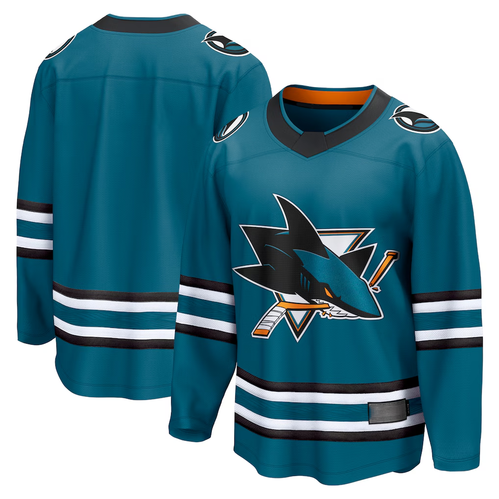 Perkns S.Jose Sharks Teal Home Breakaway Jerseys