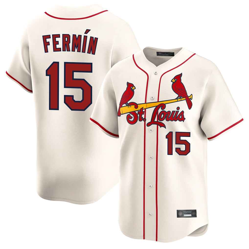 Perkns St. Louis Cardinals #15 Jose Fermin Player Cream Home Limited Stitched Jerseys
