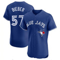 Perkns T.Blue Jays #57 Shane Bieber Player Royal Elite Home Limited Stitched Jerseys
