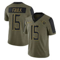 Perkns T.Titans #15 Keldric Faulk Player Olive Salute to Service Limited Home Game Stitched Jerseys