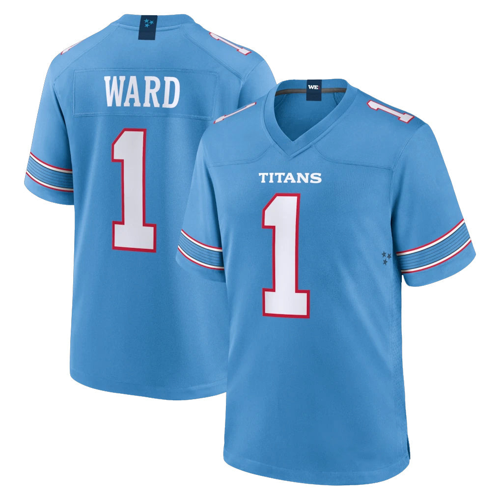 Perkns T.Titans #1 Cameron Ward Player Light Blue 2026 Game Home Stitched Jerseys